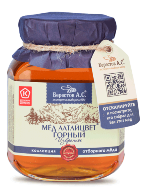 Мед Берестов А.С. натуральный Алтайцвет горный, 500г