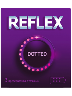 Презервативы Reflex с точками натуральный латекс, 3шт
