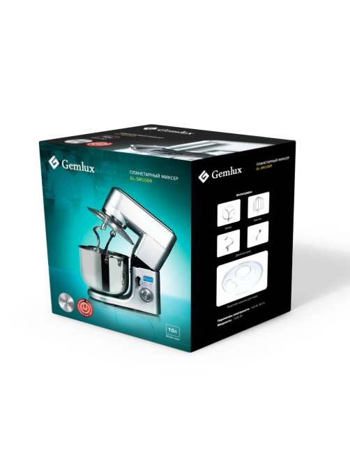 Миксер планетарный настольный Gemlux GL-SM10GR, 10л