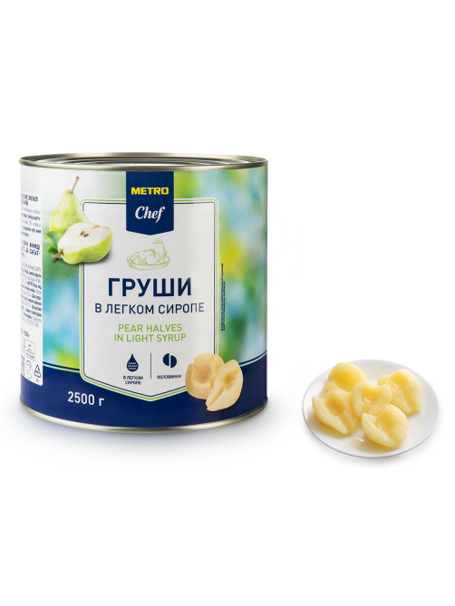 METRO Chef Груши половинки в легком сиропе, 2.5кг