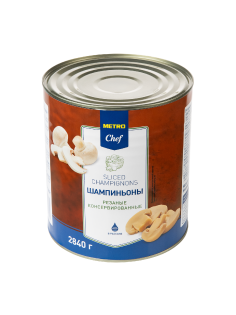 METRO Chef Грибы шампиньоны резаные, 2.84кг
