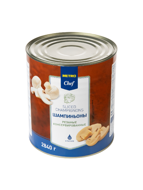 METRO Chef Грибы шампиньоны резаные, 2.84кг
