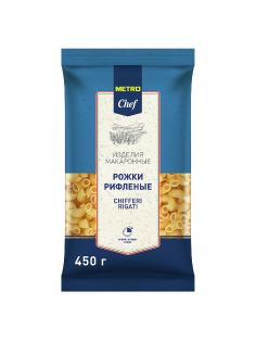 METRO Chef Макароны рожки Chifferi Rigati рифленые высший сорт, 450г