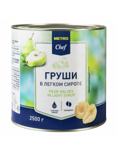 METRO Chef Груши половинки в легком сиропе, 2.5кг