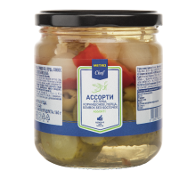 METRO Chef Ассорти овощное Лук, корнишоны, перец и оливки, 340г