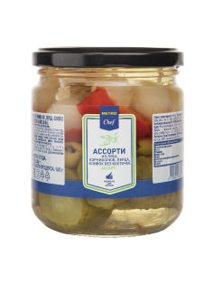 METRO Chef Ассорти овощное Лук, корнишоны, перец и оливки, 340г