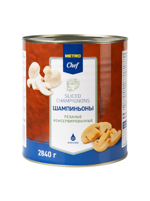 METRO Chef Грибы шампиньоны резаные, 2.84кг