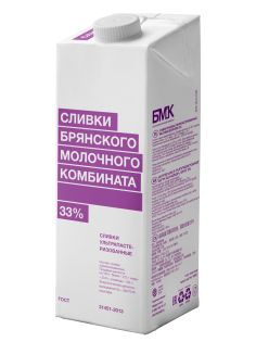 Сливки Брянский молочный комбинат ультрапастеризованные 33%, 1кг