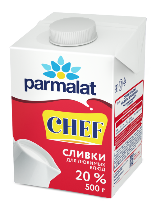 Сливки Parmalat Chef ультрапастеризованные 20%, 500г