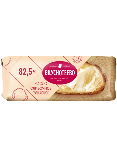 Масло сливочное Вкуснотеево Традиционное ГОСТ 82.5%, 340г