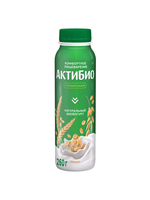 Йогурт питьевой Актибио злаки 1.6%, 260г