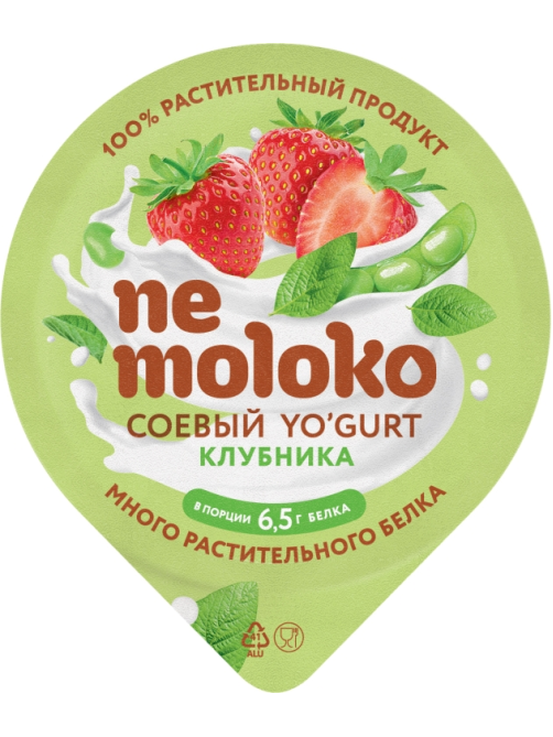 Продукт соевый Nemoloko Yo'gurt с клубникой, 130г