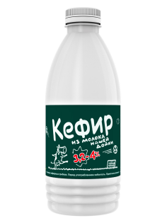 Кефир Нашей дойки из молока 3.2-4%, 900г