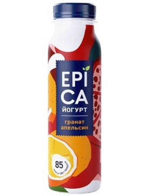 Йогурт питьевой Epica гранат апельсин 2.5%, 260г