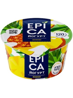 Йогурт Epica натуральный ананас 4.8%, 130г