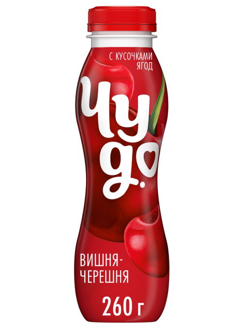Йогурт питьевой Чудо вишня-черешня 1.9%, 260г