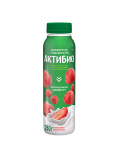 Йогурт питьевой Актибио клубника-земляника 1.5%, 260г