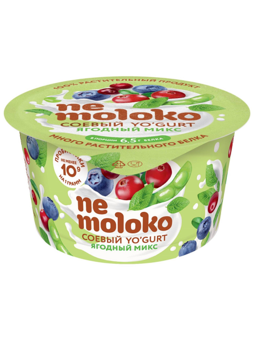Продукт соевый Nemoloko Yo'gurt Ягодный микс 5%, 130г