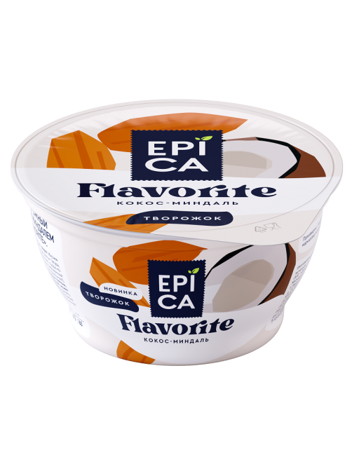 Десерт творожный Epica Favorite кокос и миндаль 8.9%, 130г
