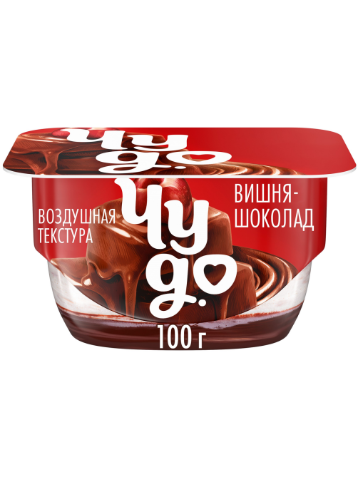Десерт творожный Чудо двухслойный вишня с шоколадом 4.4%, 100г