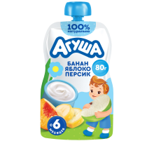 Творог детский Агуша Яблоко, персик и банан 4% с 6 месяцев, 80г