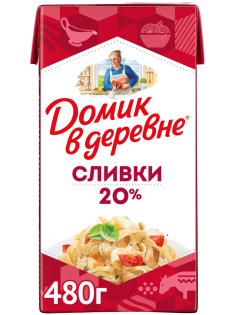 Сливки Домик в деревне стерилизованные 20%, 480г