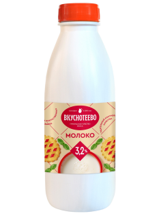Молоко Вкуснотеево ультрапастеризованное 3.2%, 900г