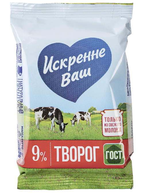 Творог Искренне Ваш 9%, 180г
