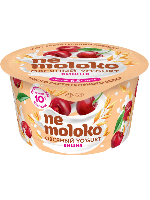 Продукт овсяный Nemoloko Yo'gurt с вишней, 130г