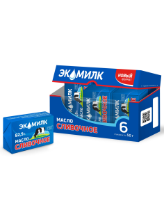 Масло сливочное Экомилк Традиционное ГОСТ 82.5% (50г x 6шт), 300г