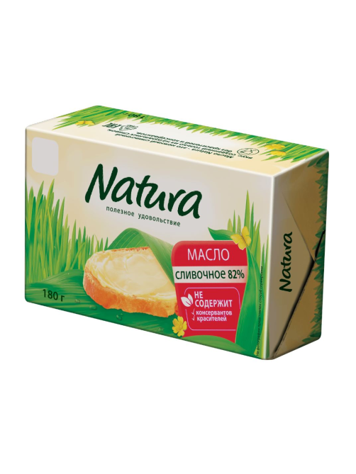 Масло сливочное Natura 82%, 180г