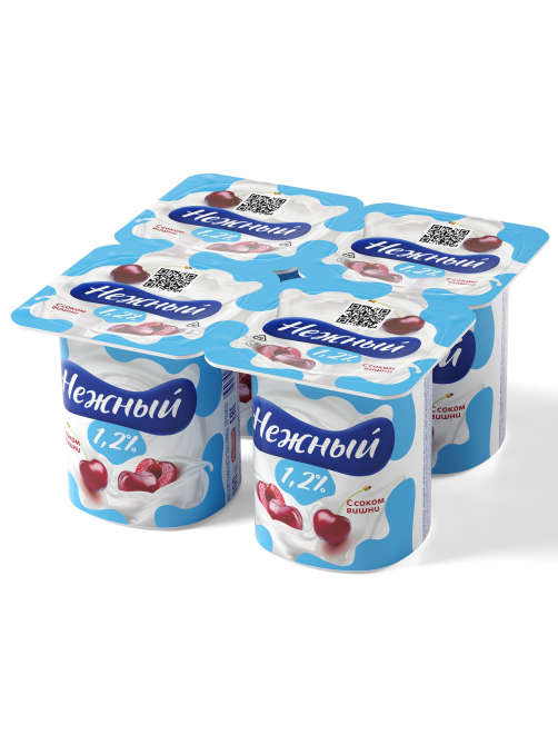 Йогуртный продукт Нежный с соком вишни, 1.2% 100г