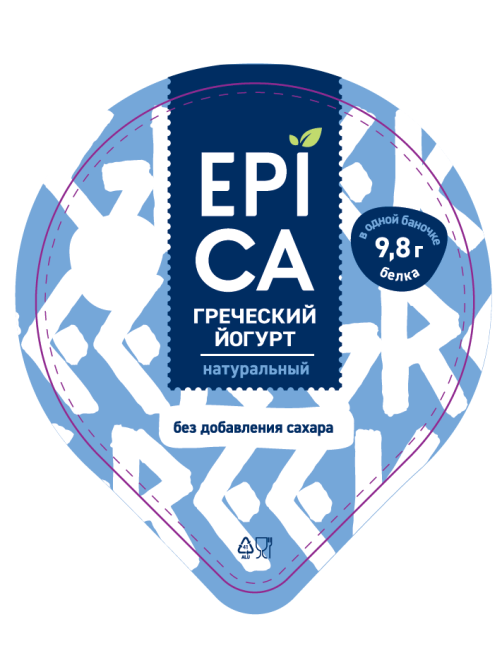 Йогурт Epica греческий натуральный без сахара 2.5%, 130г
