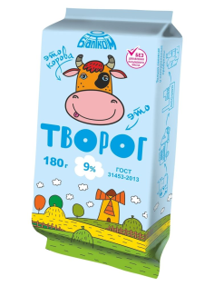 Творог Балтком ГОСТ 9%, 180г