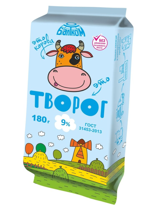 Творог Балтком ГОСТ 9%, 180г