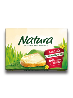 Масло сливочное Natura 82%, 500г