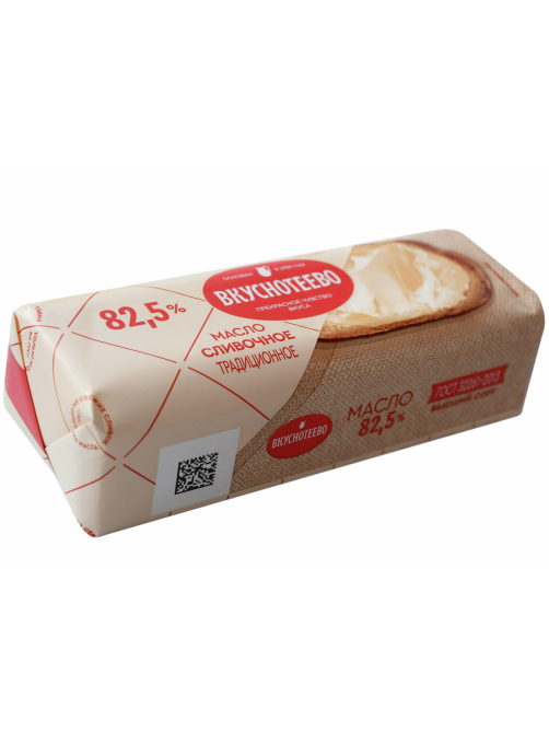 Масло сливочное Вкуснотеево Традиционное ГОСТ 82.5%, 340г
