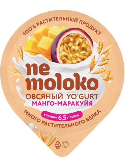 Продукт овсяный Nemoloko Yo'gurt с манго и маракуйя, 130г