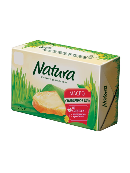 Масло сливочное Natura 82%, 500г