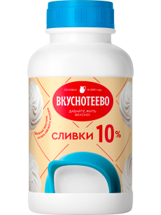 Сливки Вкуснотеево ультрапастеризованные ГОСТ 10%, 450г