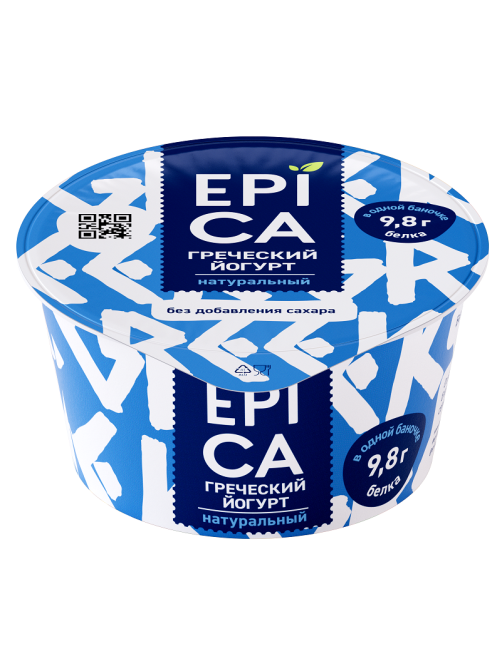 Йогурт Epica греческий натуральный без сахара 2.5%, 130г