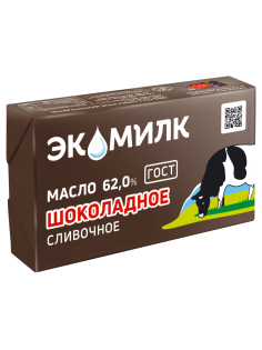 Масло сливочное Экомилк Шоколадное ГОСТ 62%, 180г