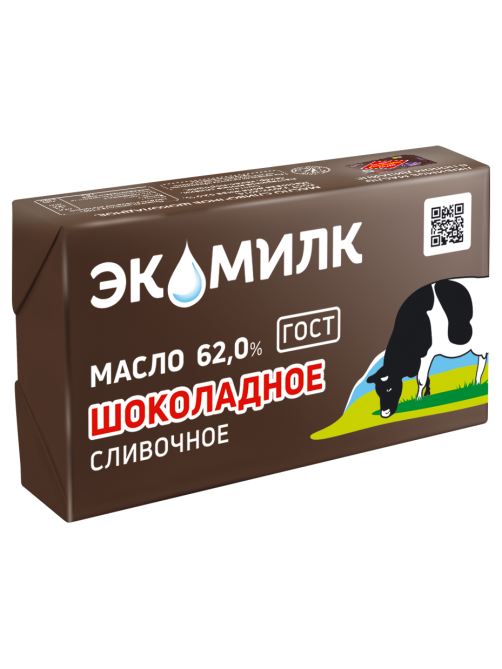 Масло сливочное Экомилк Шоколадное ГОСТ 62%, 180г