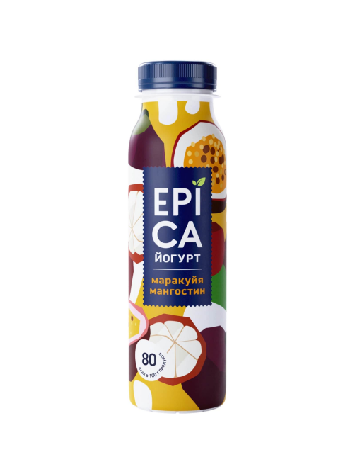 Йогурт питьевой Epica Маракуйя-мангостин 2.5%, 260г