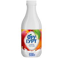 Напиток кисломолочный йогуртный Фругурт со вкусом персик на йогуртовой закваске 1%, 930г