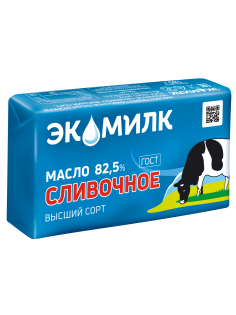 Масло сливочное Экомилк Традиционное ГОСТ 82.5%, 180г