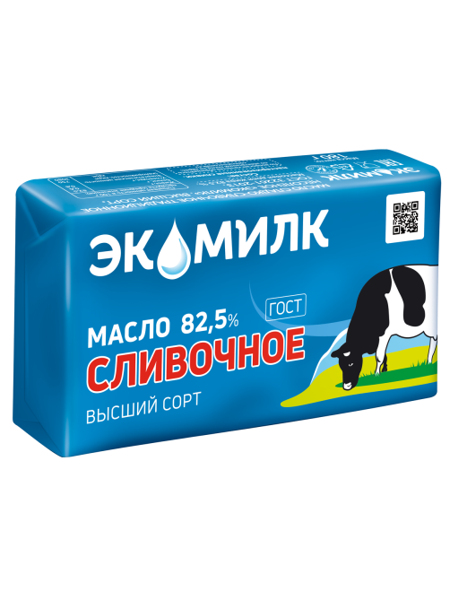 Масло сливочное Экомилк Традиционное ГОСТ 82.5%, 180г