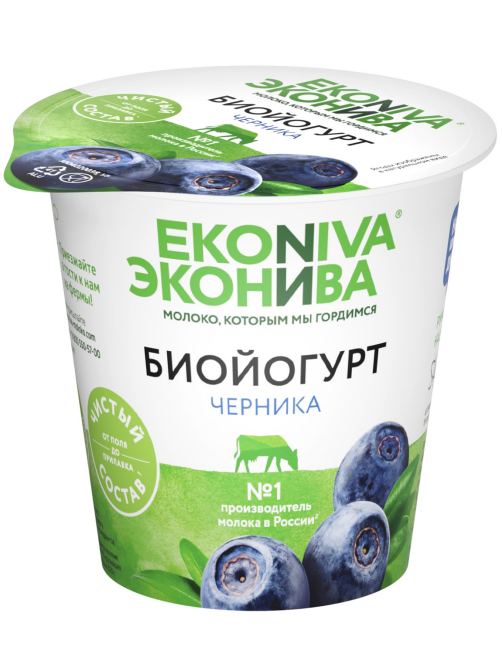 Биойогурт Эконива с черникой 2.8%, 125г