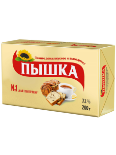 Маргарин Пышка 72%, 200г