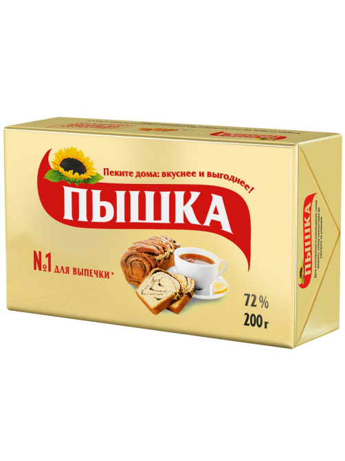 Маргарин Пышка 72%, 200г